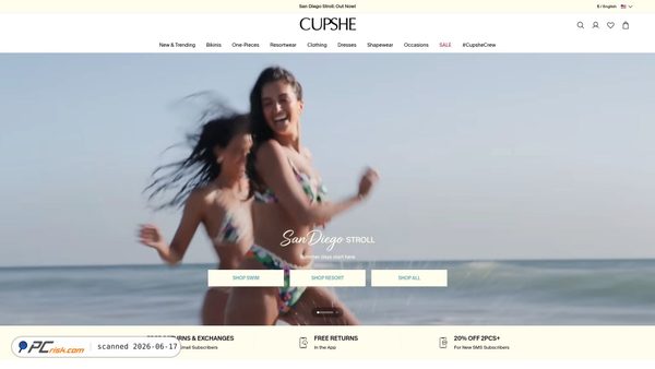 cupshe.com screenshot