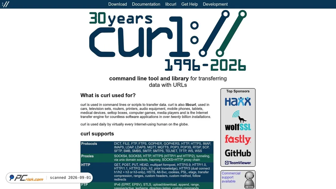 Screenshot von curl.se