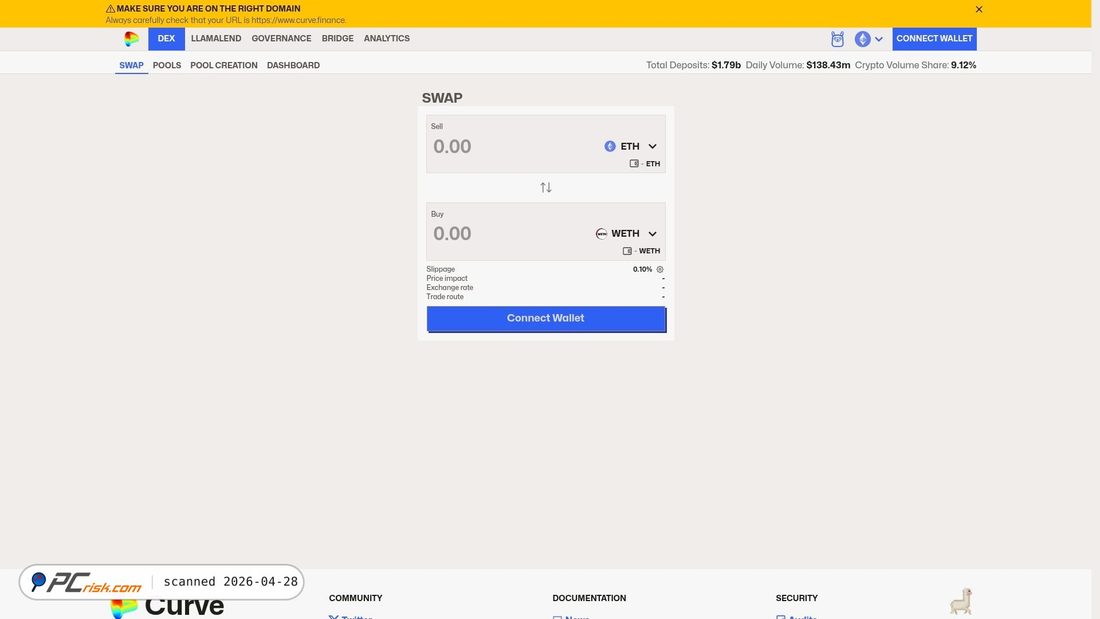 Screenshot of curvie.finance