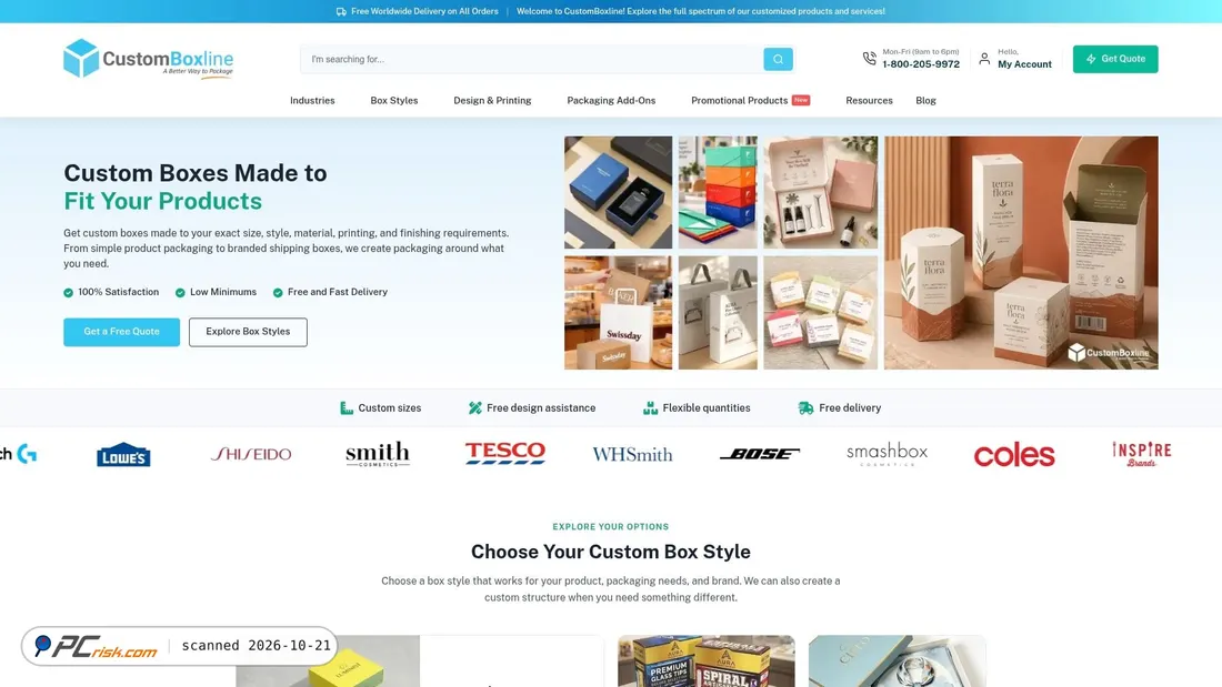 Captura de ecrã de customboxline.com