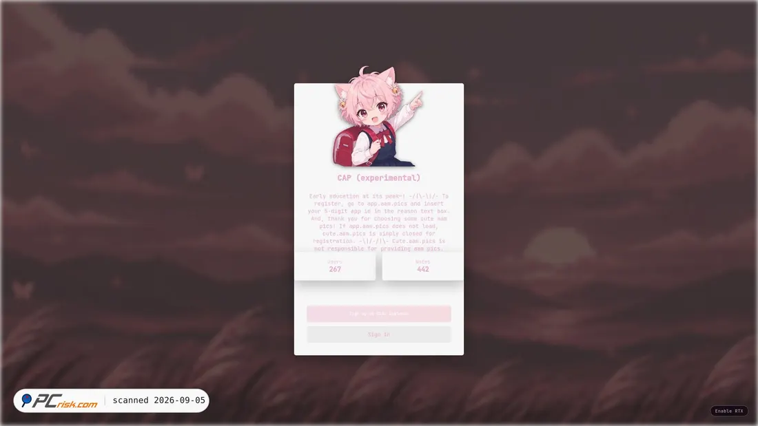 Screenshot di cute.aam.pics