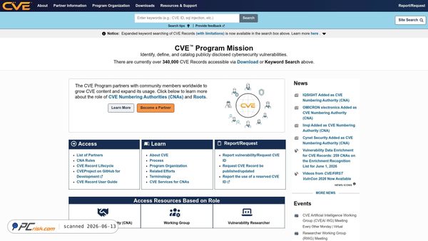 cve.org screenshot