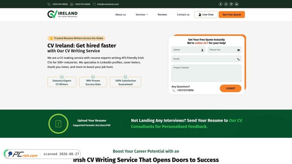 cvireland.com Screenshot