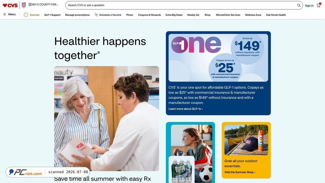 Screenshot of cvs.com