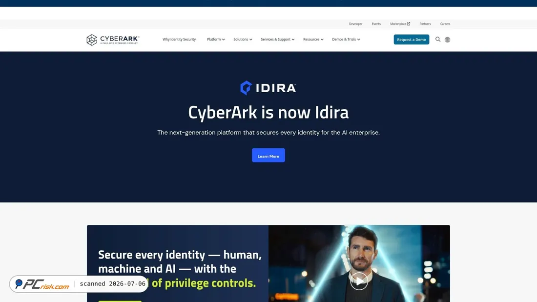 Screenshot of cyberark.com