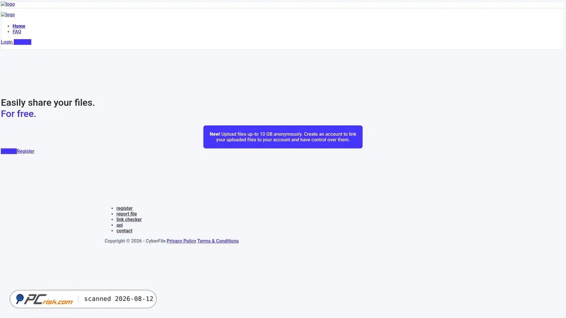Screenshot of cyberfile.me