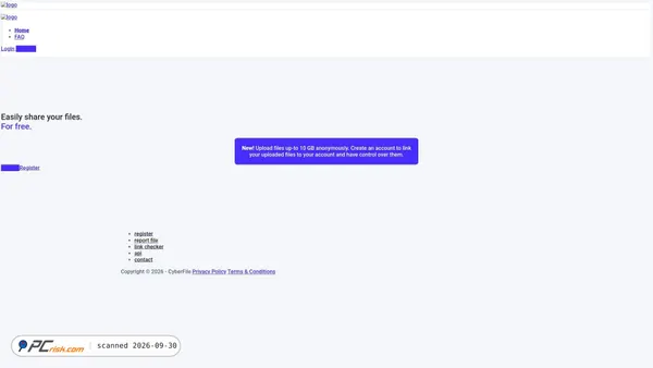 Captura de ecrã de cyberfile.me