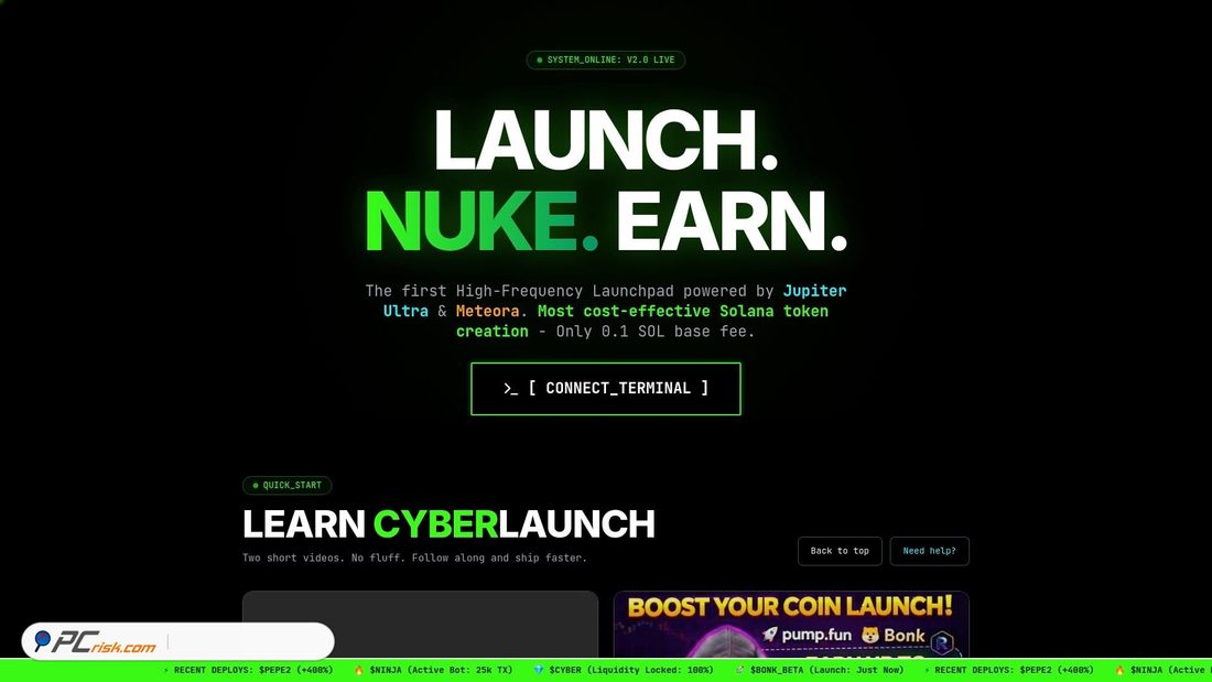 Screenshot of cyberlaunch.fun