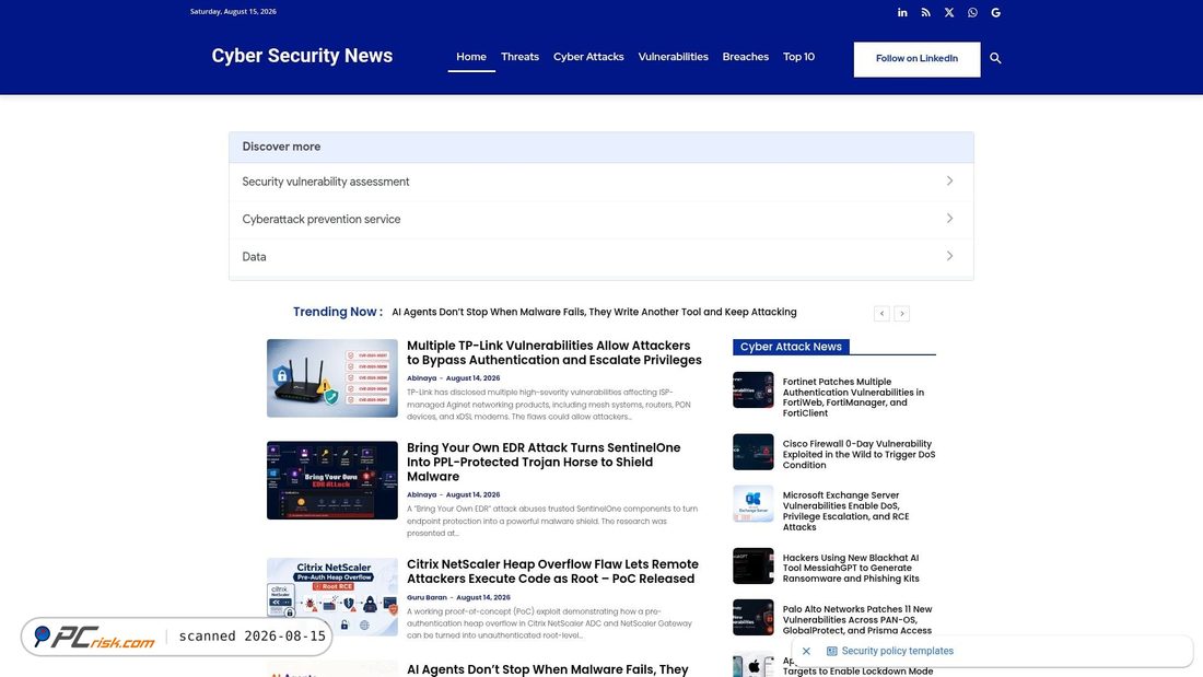 Capture d’écran de cybersecuritynews.com