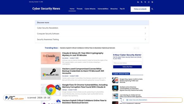 Zrzut ekranu cybersecuritynews.com