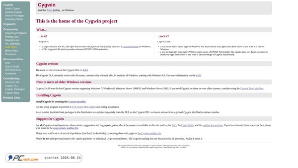 cygwin.com screenshot