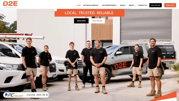 d2eelectricalco.com.au screenshot