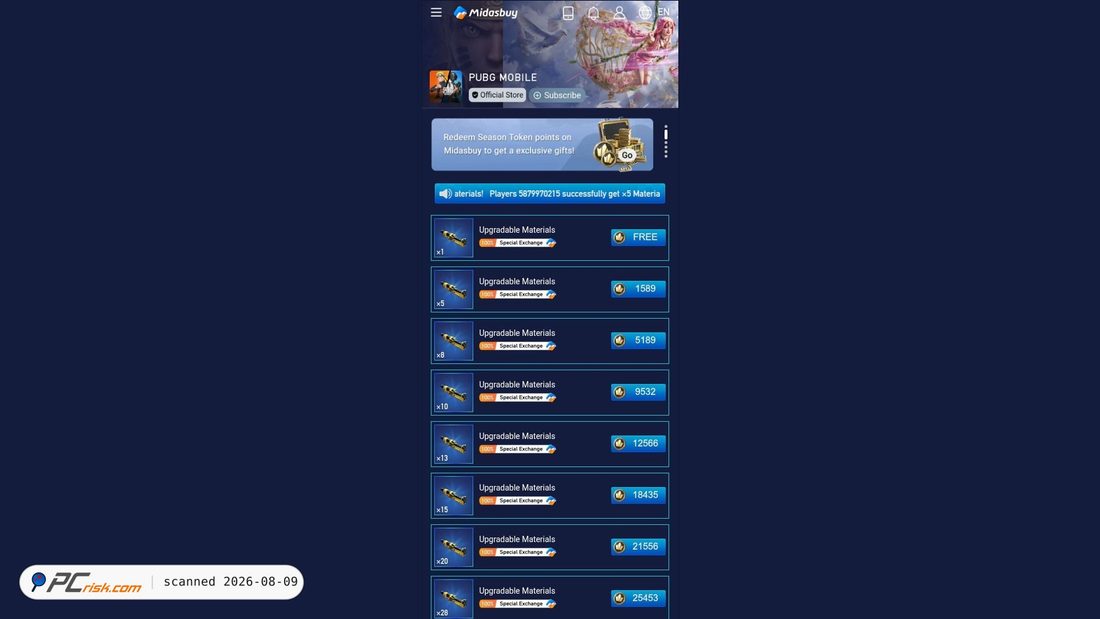 Screenshot von dailymidas.officiall-events.com