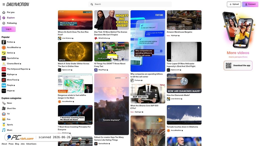 Screenshot di dailymotion.com