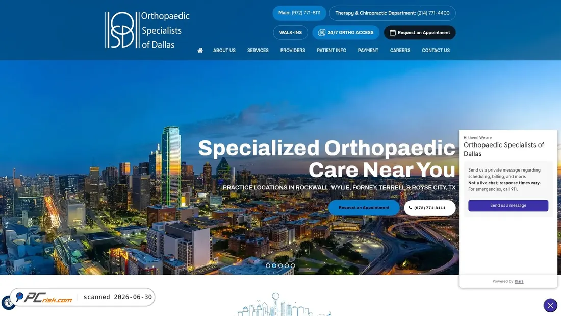 Screenshot of dallasortho.net