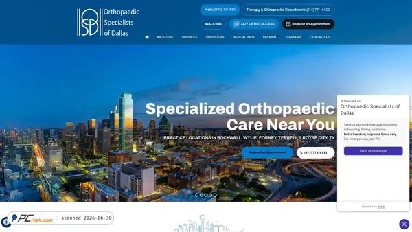 dallasortho.net screenshot