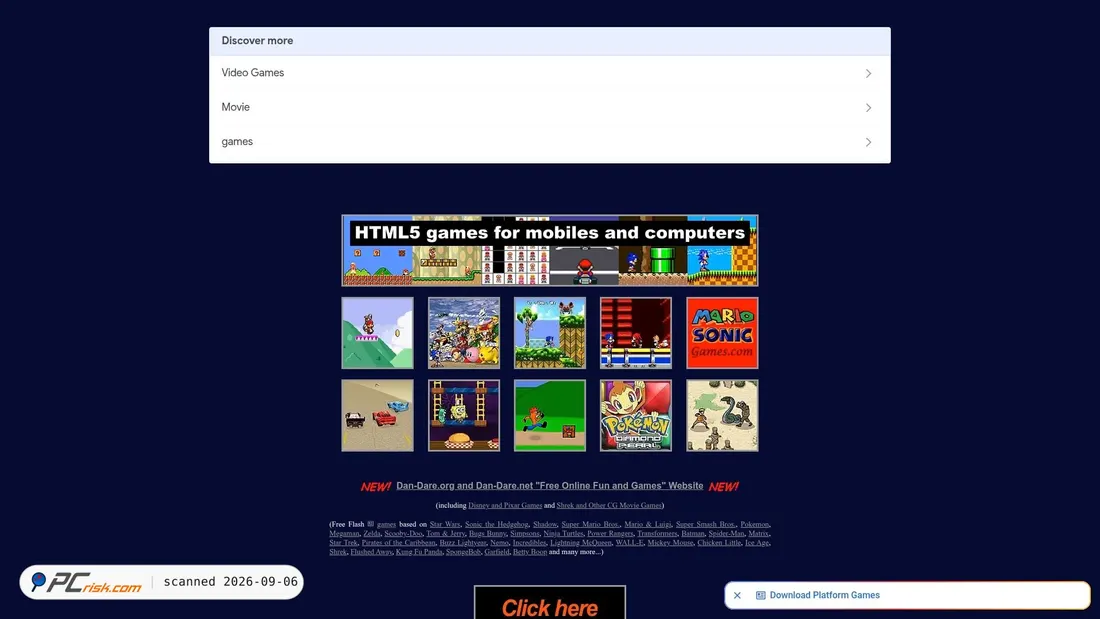 Screenshot von dan-dare.org