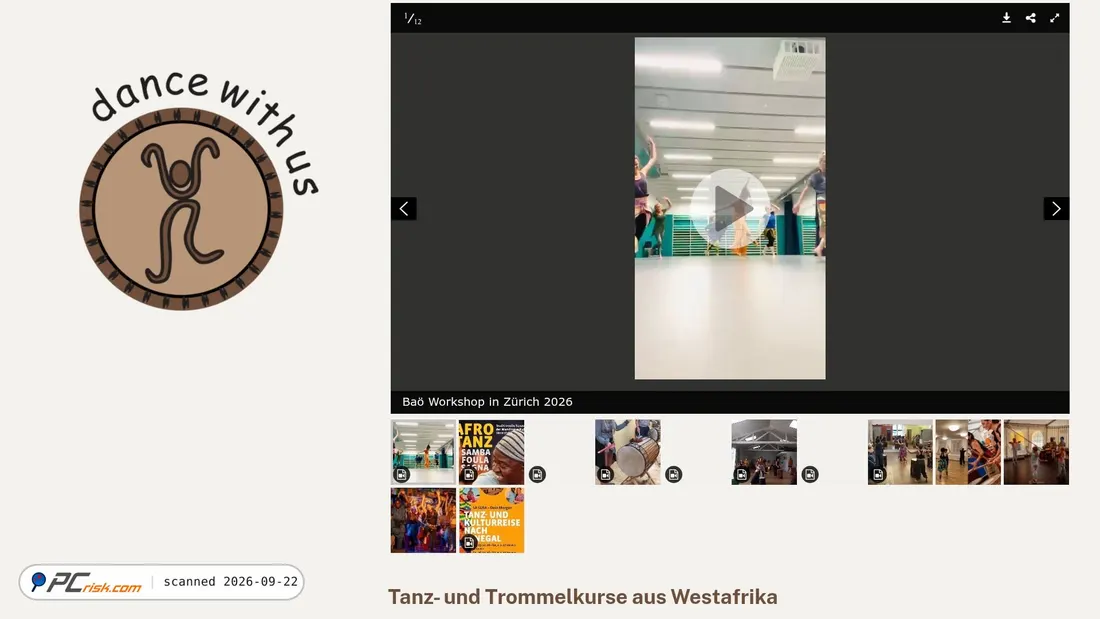 Screenshot of dancewithus.ch