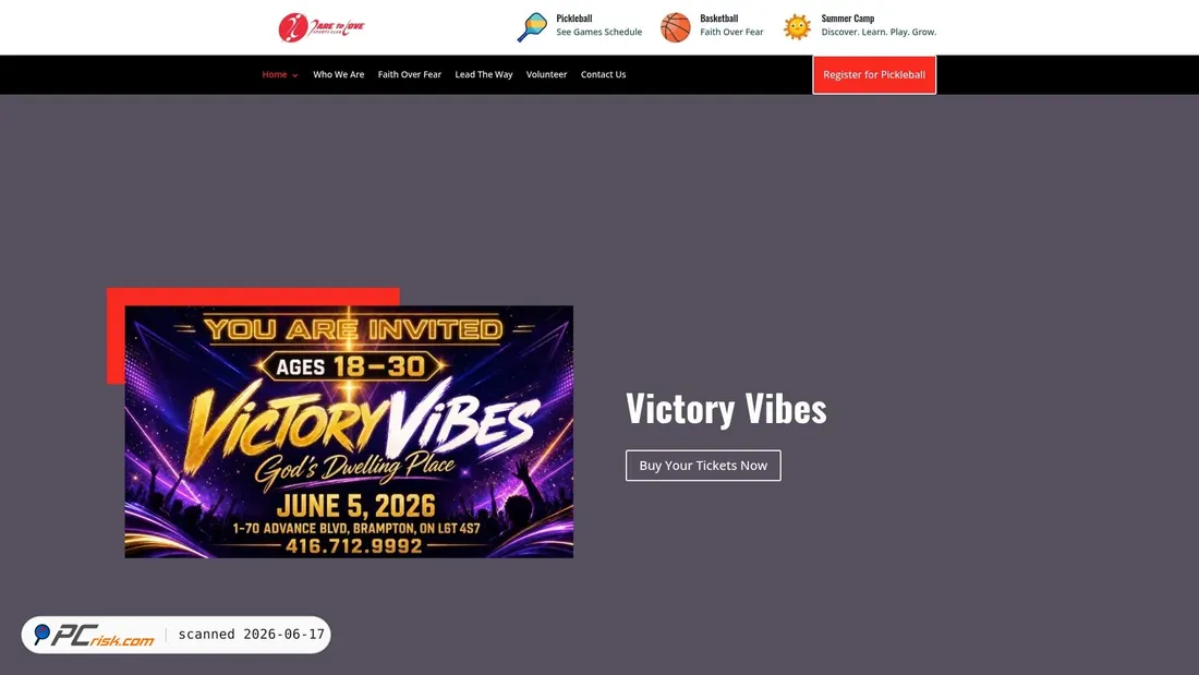 Screenshot of daretolovesports.ca