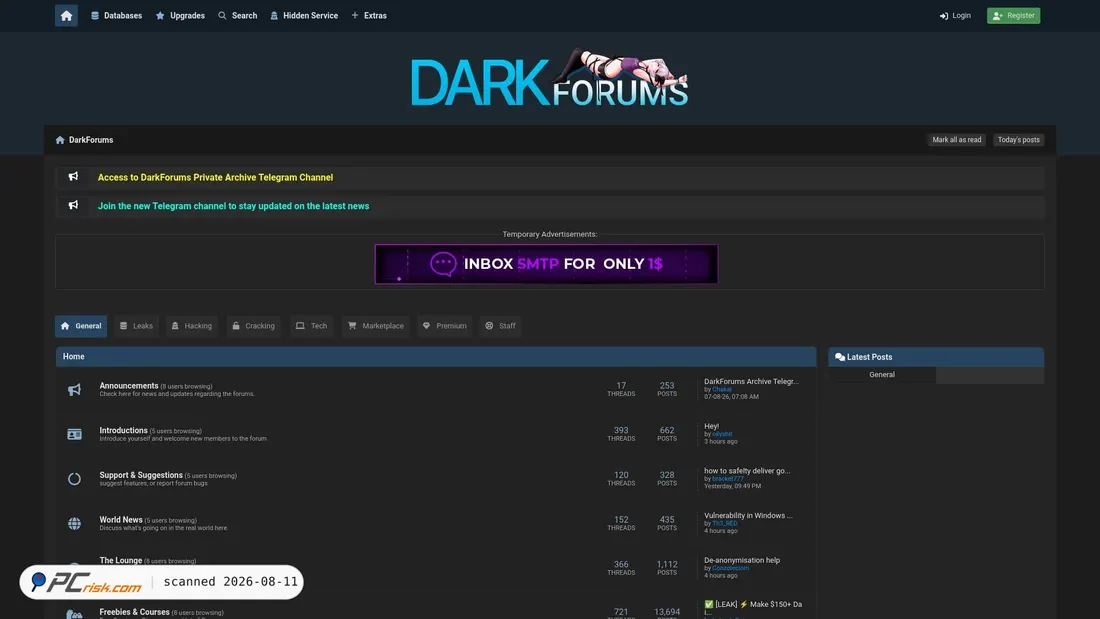 Screenshot of darkforums.ru