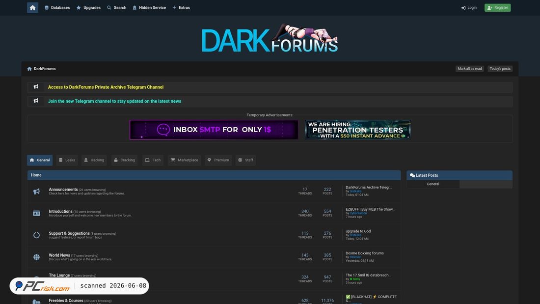 Screenshot of darkforums.su