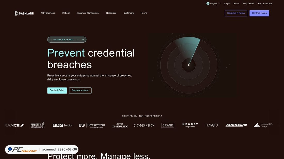 Screenshot of dashlane.com