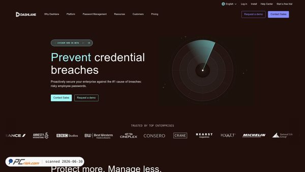 dashlane.com screenshot