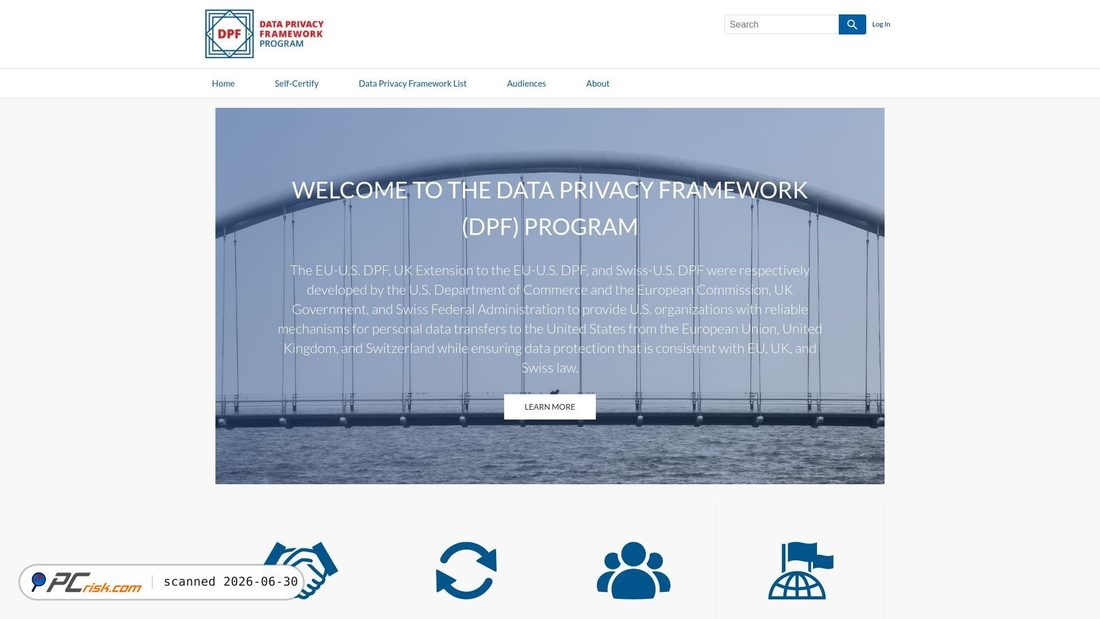 Screenshot of dataprivacyframework.gov