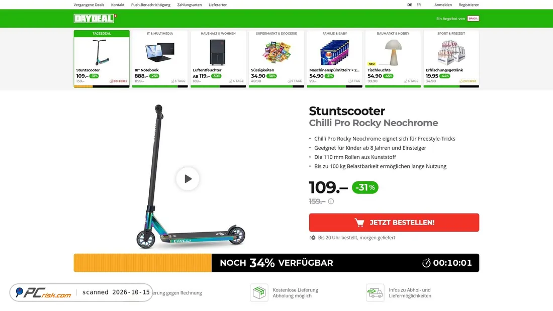 Captura de ecrã de daydeal.ch