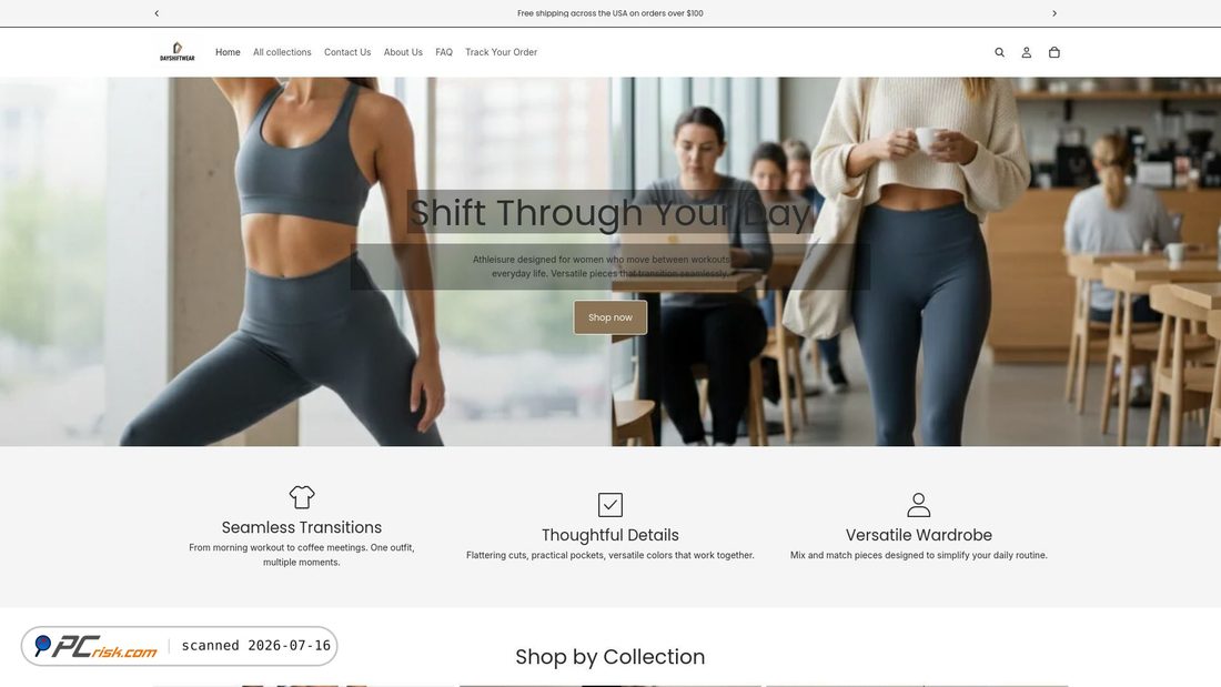Screenshot von dayshiftwear.com
