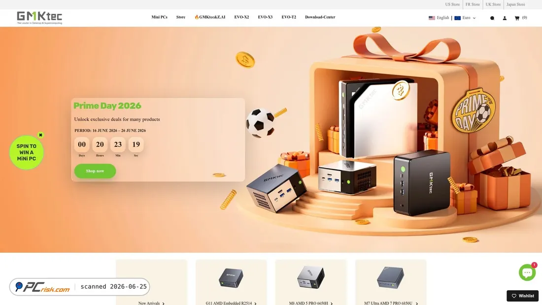 Screenshot di de.gmktec.com