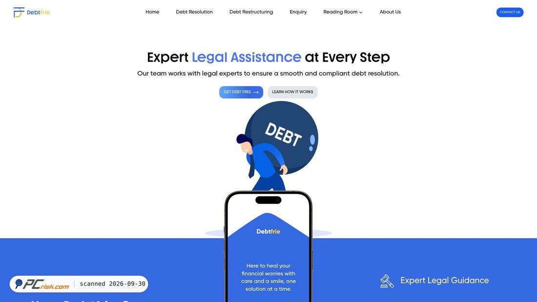 Captura de ecrã de debtfrie.in