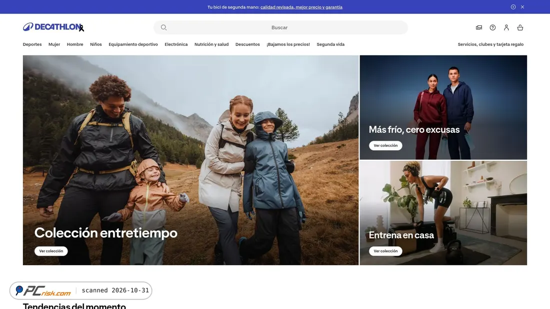 Screenshot of decathlon.es