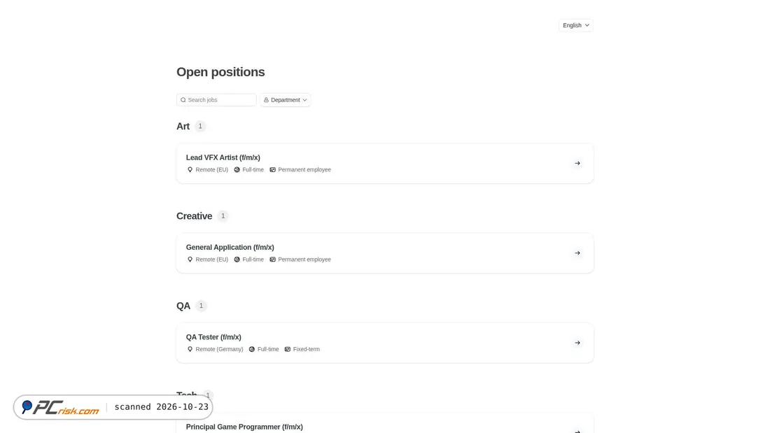 Screenshot di deck13.jobs.personio.com