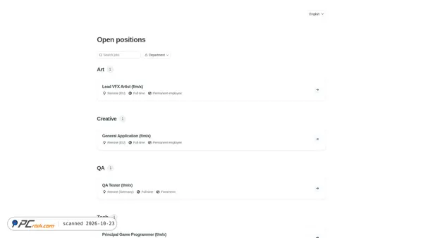 deck13.jobs.personio.com Screenshot