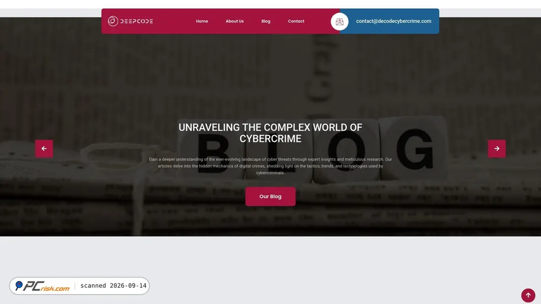 Captura de ecrã de decodecybercrime.com