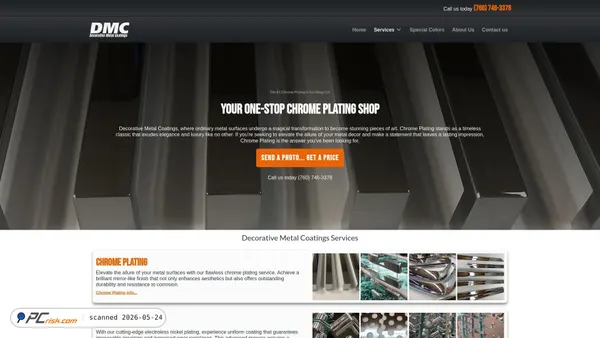 decometalfinishing.com screenshot
