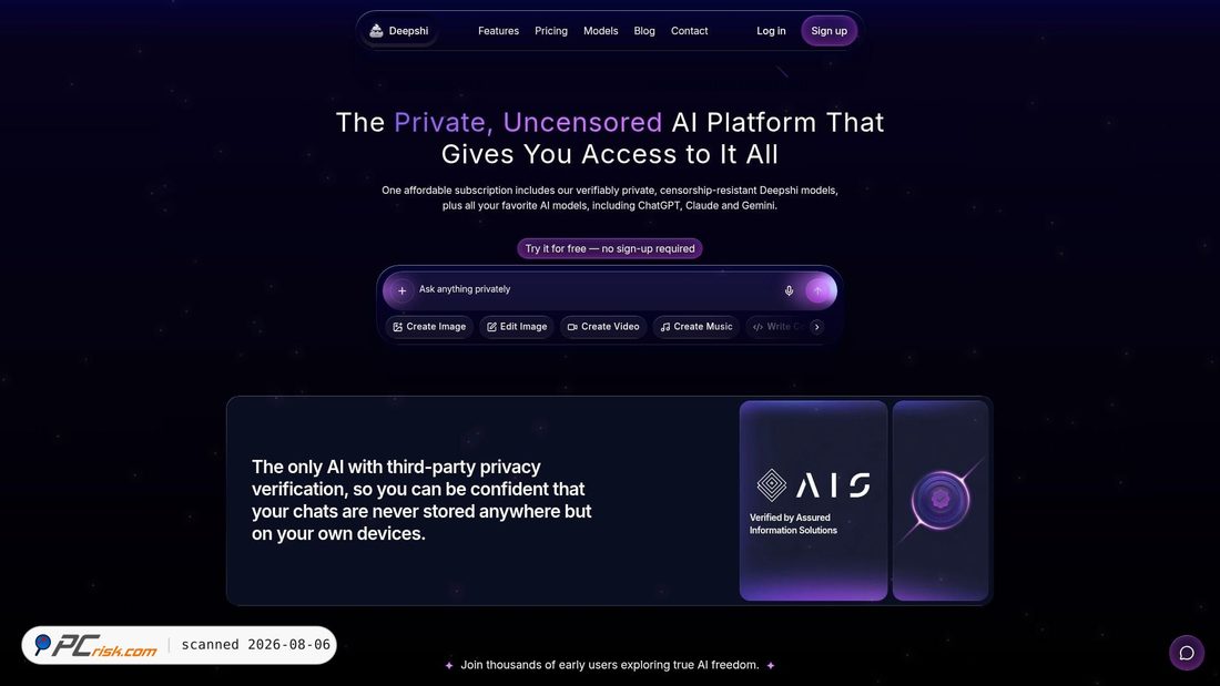 Screenshot of deepshi.ai