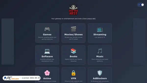 Captura de deepwebnest.com