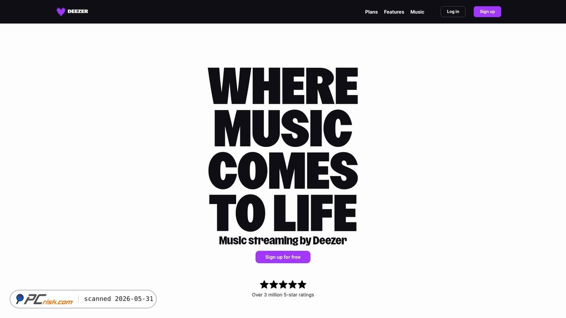 Screenshot von deezer.com