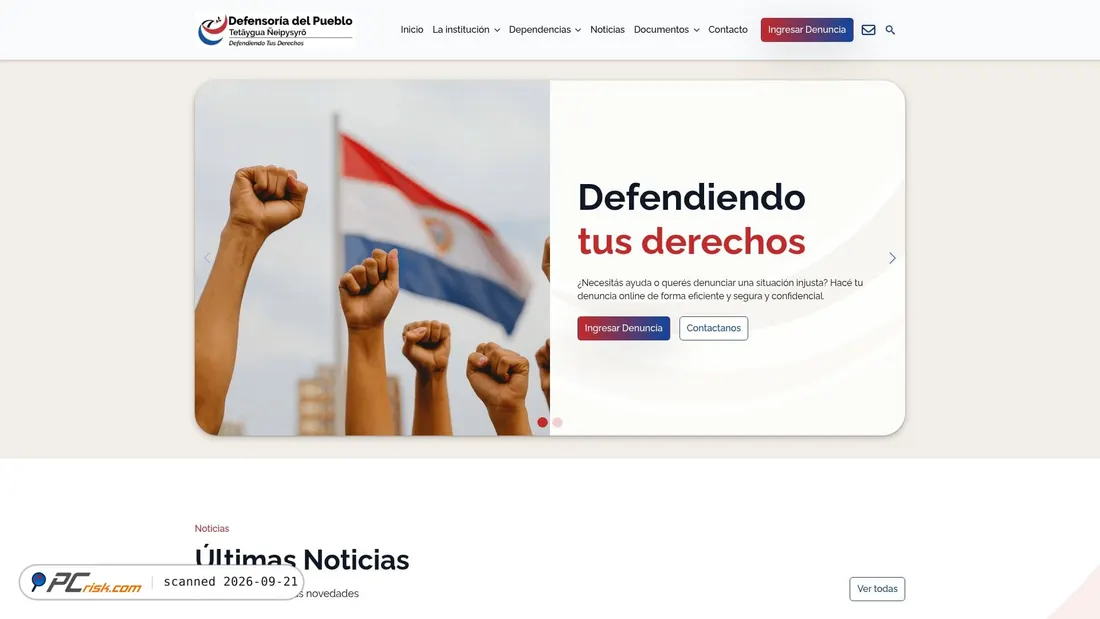 Screenshot of defensoriadelpueblo.gov.py