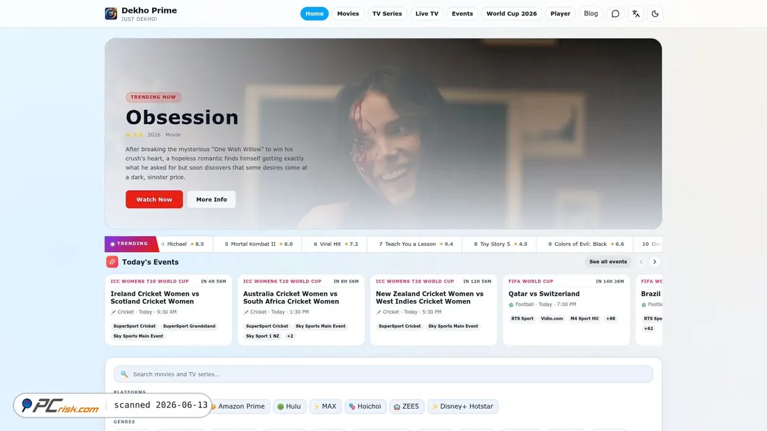 Screenshot of dekhoprime.live