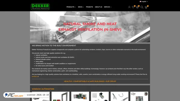 Captura de ecrã de dekkertechnicalproducts.com