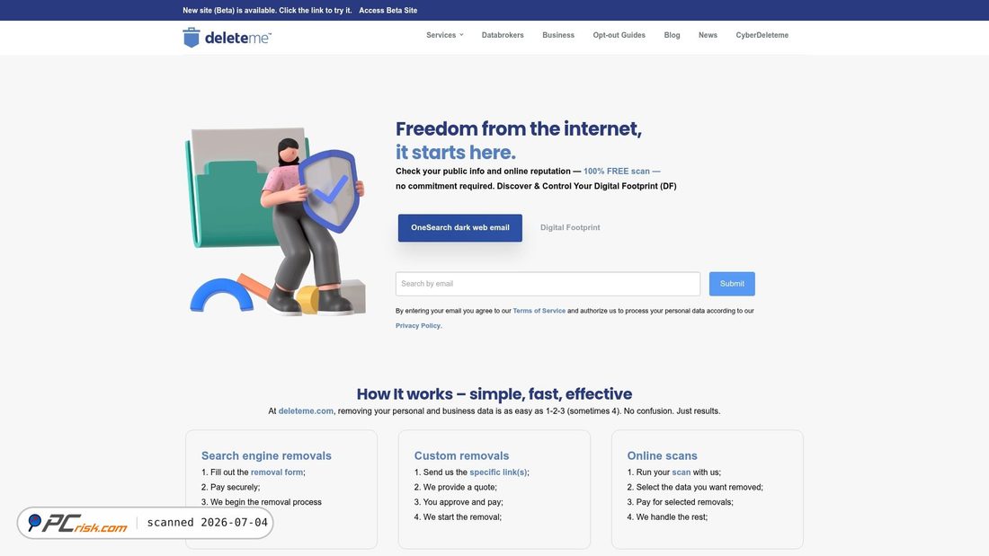 Screenshot of deleteme.com