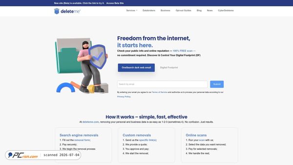 deleteme.com screenshot
