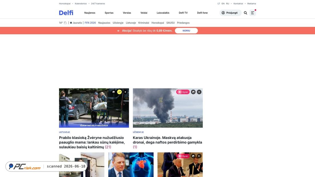Screenshot of delfi.lt