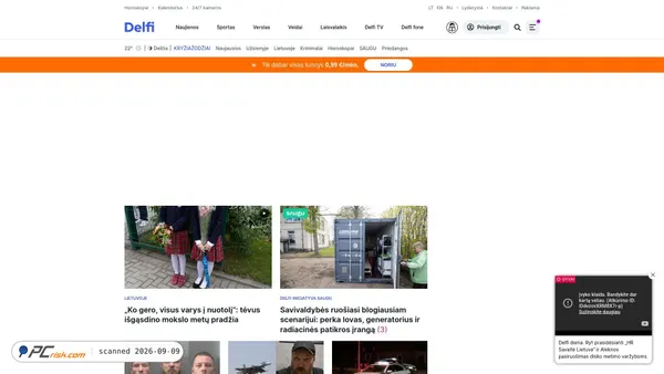 delfi.lt screenshot