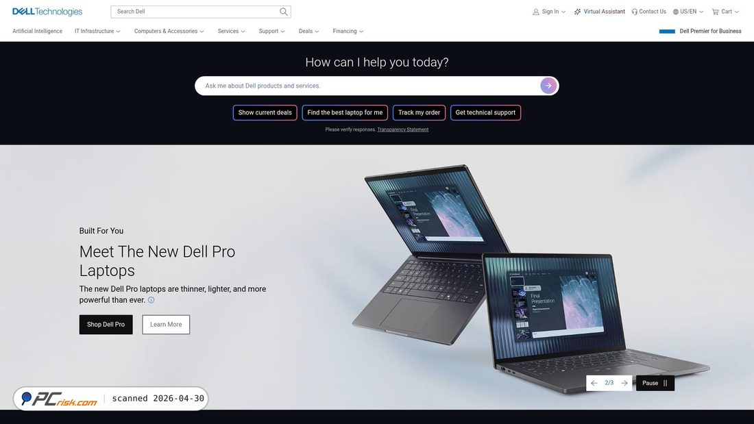Captura de pantalla de dell.com