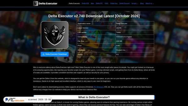 deltaaxecutor.com Screenshot