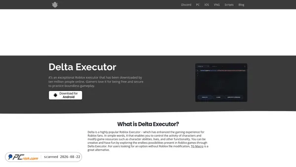 deltaexecuter.com screenshot